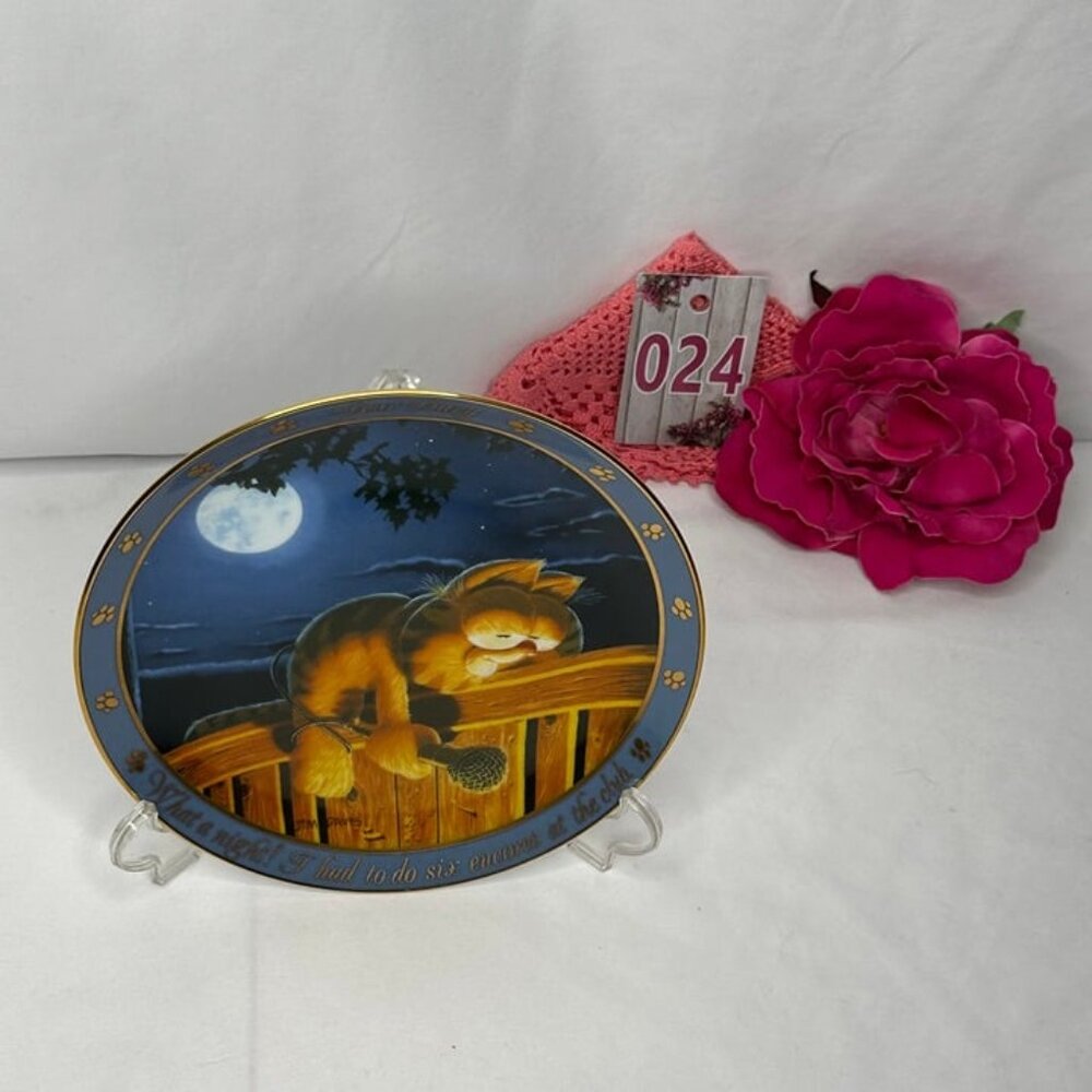 Vintage The Garfield Collectors Plates "Dear Diary Series" What a Night - Picture 2 of 6
